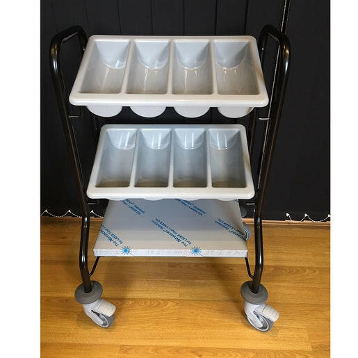 Cutlery Trolley 3 Or 2 Container Trolleys - Black Or S/S Frame - Cater-Connect