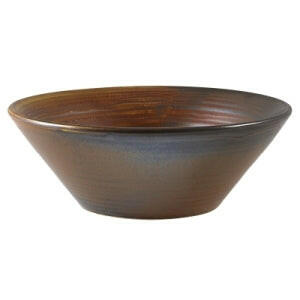 GenWare Terra Porcelain Rustic Copper Conical Bowl 14cm