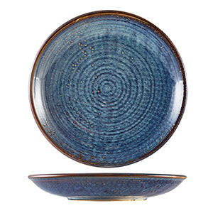 GenWare Terra Porcelain Aqua Blue Deep Coupe Plate 25cm Case Size 6 - Cater-Connect Ltd