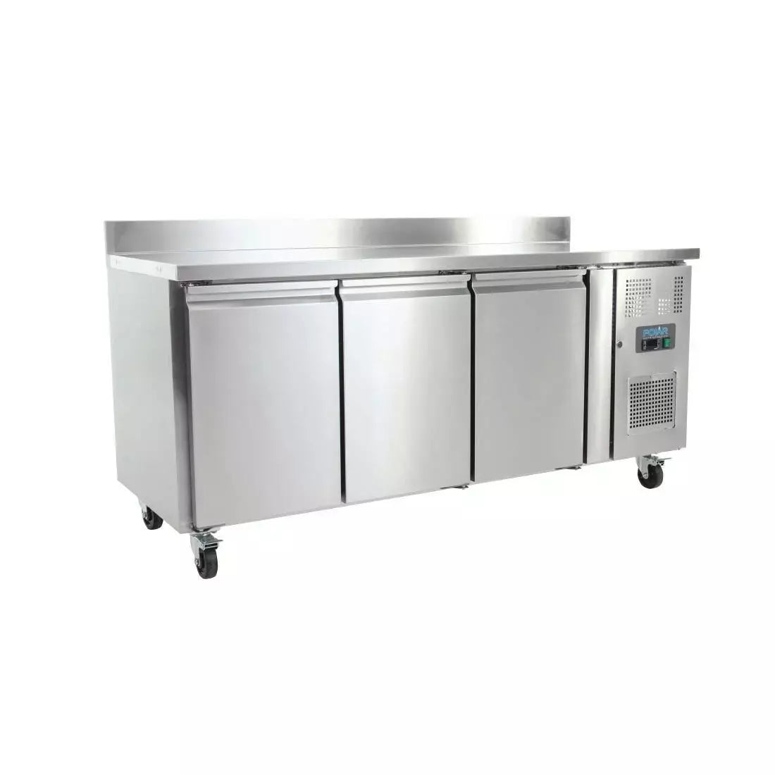 Polar DL915 U-Series Triple Door Counter Fridge With Upstand 417Ltr - Cater-Connect Ltd