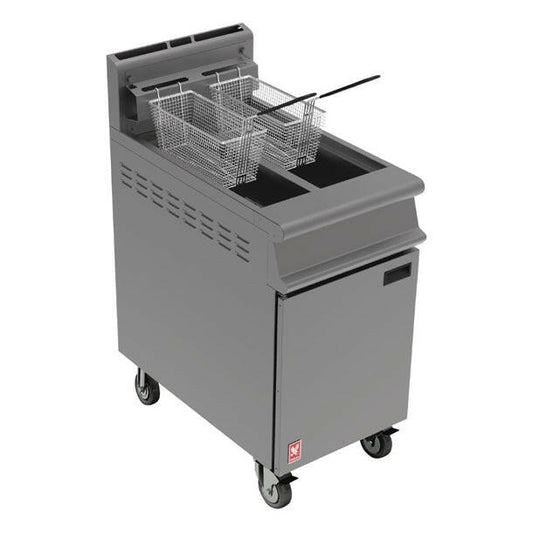 Falcon Dominator Plus G3845 Twin Tank Twin Basket Castors Gas Fryer 22.8kW 