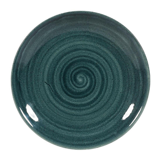 Churchill Stonecast Patina Rustic Teale Evolve Coupe Plate 6.5" Case Size 12 - Cater-Connect Ltd