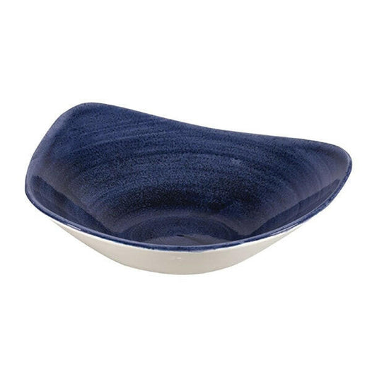 Churchill Stonecast Patina Cobalt Blue Triangular Lotus Plate 9.25" Case Size 12 - Cater-Connect Ltd