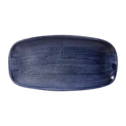 Churchill Stonecast Patina Cobalt Blue Chefs Oblong Plate 13 7/8X7 3/8" Case Size 6 - Cater-Connect Ltd