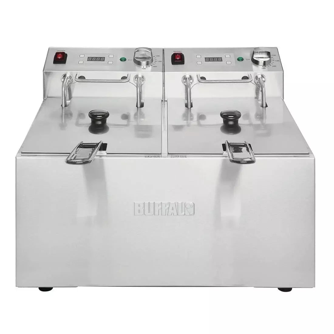 Buffalo FC259 Twin Tank Twin Basket 2x5Ltr Countertop Fryer With Timers