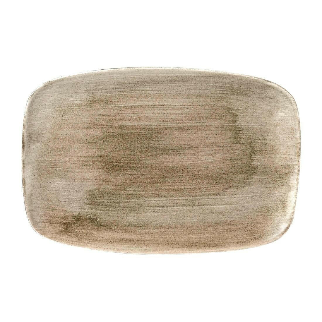 Churchill Stonecast Patina Antique Taupe Oblong Chefs Plate 13 1/2" X 9 1/4" Case Size 6 - Cater-Connect Ltd