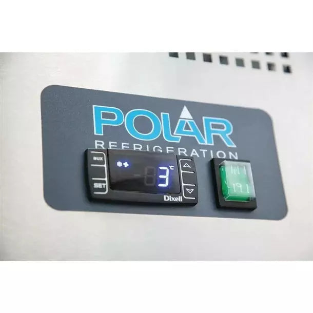 Polar DL915 U-Series Triple Door Counter Fridge With Upstand 417Ltr - Cater-Connect Ltd