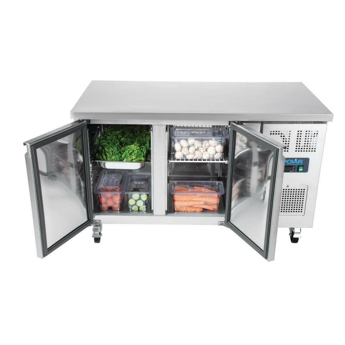 Polar G596 U-Series Double Door Counter Fridge 282Ltr - Cater-Connect Ltd