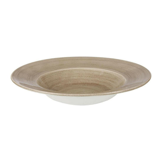 Churchill Stonecast Patina Antique Taupe Profile Wide Rim Bowl Large 11" Case Size 12 - Cater-Connect Ltd