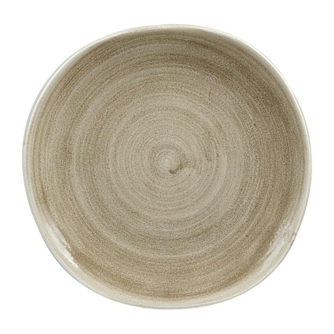 Churchill Stonecast Patina Antique Taupe Round Trace Plate 10 3/8" Case Size 12 - Cater-Connect Ltd