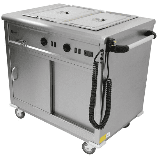Parry MSB9 Heated Bain Marie Top Mobile Servery 2 x 1/1GN