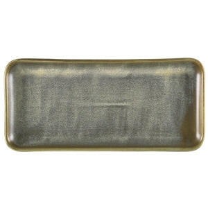 Genware Terra Porcelain Matt Grey Narrow Rectangular Platter 30cm x 14cm Case Size 6 - Cater-Connect Ltd