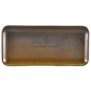 GenWare Terra Porcelain Rustic Copper Narrow Rectangular Platter 27 x 12.5cm