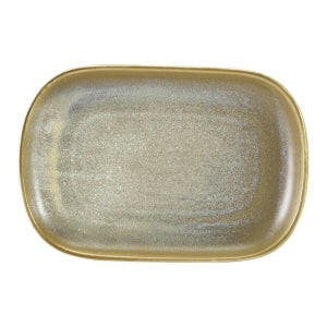 Genware Terra Porcelain Matt Grey Rectangular Plate 24cm x 16.5cm Case Size 12 - Cater-Connect Ltd