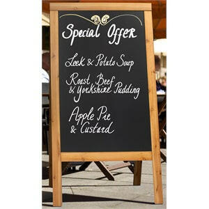 Chalk Board Sandwich A-Board 70X120cm Teak - Cater-Connect Ltd