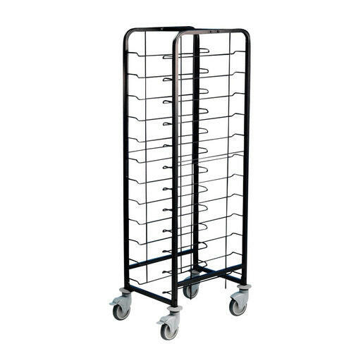 Tray Clearing Trolley 1 x 12 Tray - Black Frame - Cater-Connect