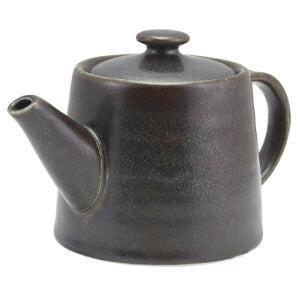 GenWare Terra Porcelain Black Teapot 50cl/17.6oz Case Size 6 - Cater-Connect Ltd