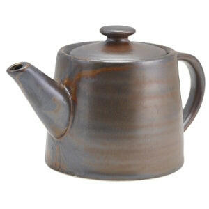 GenWare Terra Porcelain Rustic Copper Teapot 50cl/17.6oz Case Size 6 - Cater-Connect Ltd